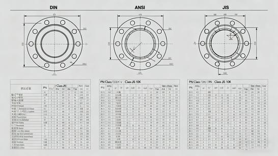 Comparison Between DIN, ANSI, and JIS Flanges